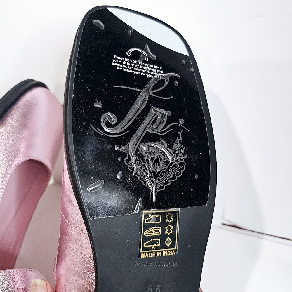 Free People Rumor Diamante Mary Janes Flats Pink Faux Leather - Picture 9 of 10